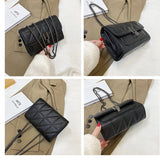 Leather Chain Crossbody Bag Women Handbag Small Tote Purse Shoulder Bag
