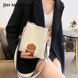 Women Messenger Bucket Bag Retro Handbag