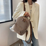 Women Small Backpack Cotton and Pu Leather Backpacks for Teenager Girls