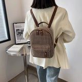 Women Small Backpack Cotton and Pu Leather Backpacks for Teenager Girls