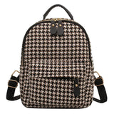 Women Small Backpack Cotton and Pu Leather Backpacks for Teenager Girls