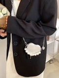 Heart Beading Shoulder Crossbody Bag Women's Pu Leather Handbag