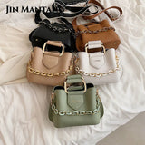 Women's Leather Bucket Bag Crossbody Chain Tote Handbag