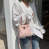 High Quality Crossbody Bag for Women, Floral Bucket Shoulder Messenger Bag