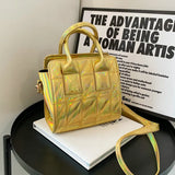 Bright Leather Crossbody Bags for Women Small Tote Bag Lady Shoulder Bag