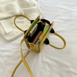 Bright Leather Crossbody Bags for Women Small Tote Bag Lady Shoulder Bag