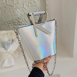 Small Bucket Handbag Pu Leather Tote Crossbody Bag