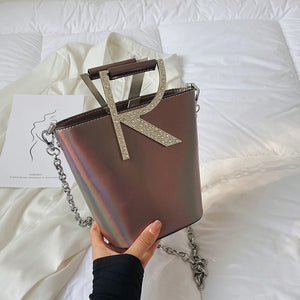 Small Bucket Handbag Pu Leather Tote Crossbody Bag