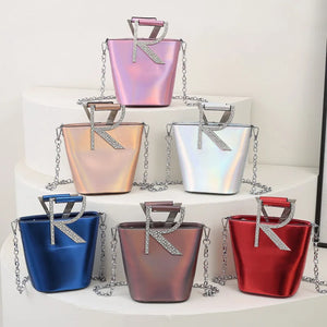 Small Bucket Handbag Pu Leather Tote Crossbody Bag