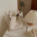 Women's Bucket Shoulder Bag Pu Leather Handbag Crossbody Tote