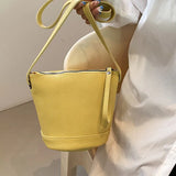 Soft Leather Crossbody Bag Bucket Shoulder Bag