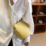 Soft Leather Crossbody Bag Bucket Shoulder Bag