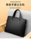 Men's Leather Business Briefcase Laptop Shoulder Bag
