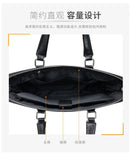 Men's Leather Business Briefcase Laptop Shoulder Bag