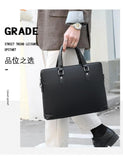Men's Leather Business Briefcase Laptop Shoulder Bag
