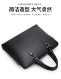 Men's Leather Business Briefcase Laptop Shoulder Bag