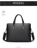Men's Leather Business Briefcase Laptop Shoulder Bag