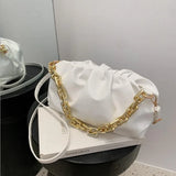 Chain Handbag Women's Bag Pu Leather Thick Chain Shoulder Bags