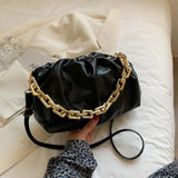 Chain Handbag Women's Bag Pu Leather Thick Chain Shoulder Bags