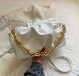 Chain Handbag Women's Bag Pu Leather Thick Chain Shoulder Bags