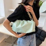 Chain Handbag Women's Bag Pu Leather Thick Chain Shoulder Bags