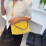 Chain Handbag Women's Bag Pu Leather Thick Chain Shoulder Bags