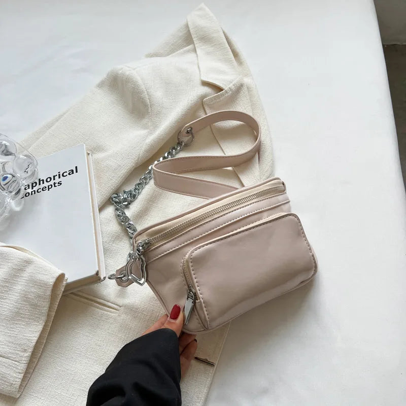 Chain Waist Chest Bag Phone Pack Women Crossbody Belt Bags
