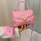 Shoulder Bag for Women PU Leather Small Square Bag Spring Messenger Handbag