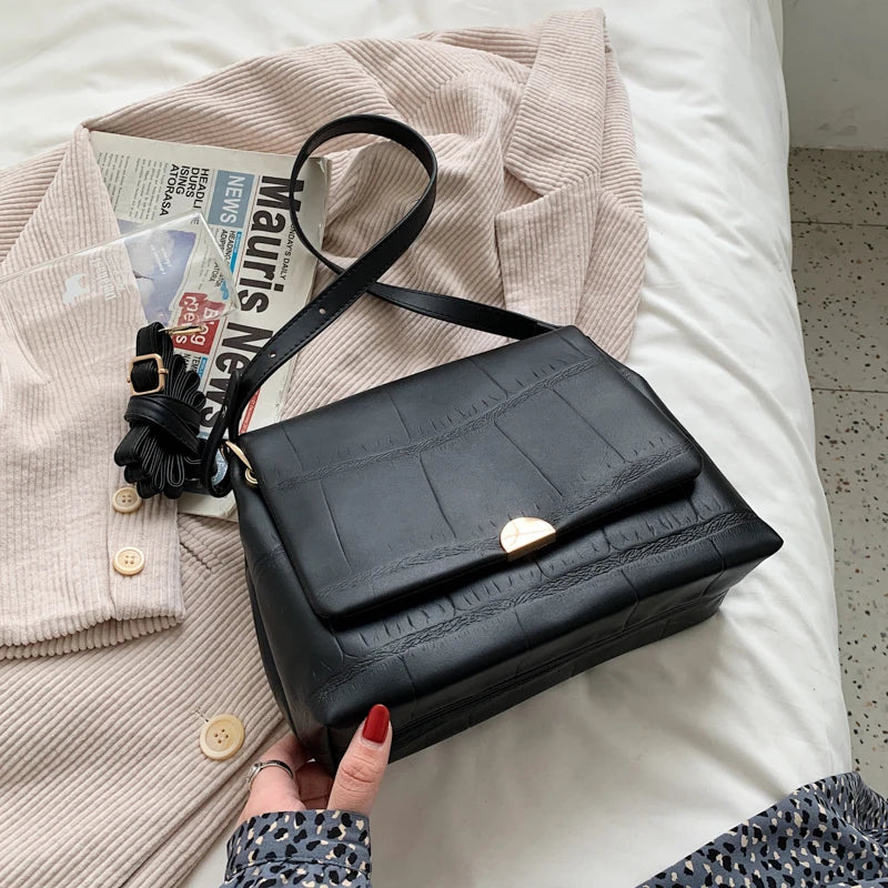 Classic Women Shoulder Bag High Soft PU Leather Solid Underarm Bags