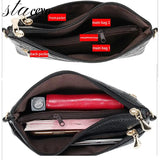 Leather Cross Body Clutch Bag Women Shoulder Small Messenger Bag