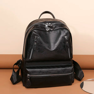 Cowhide Female Satchels Backpack Vintage Women Bags