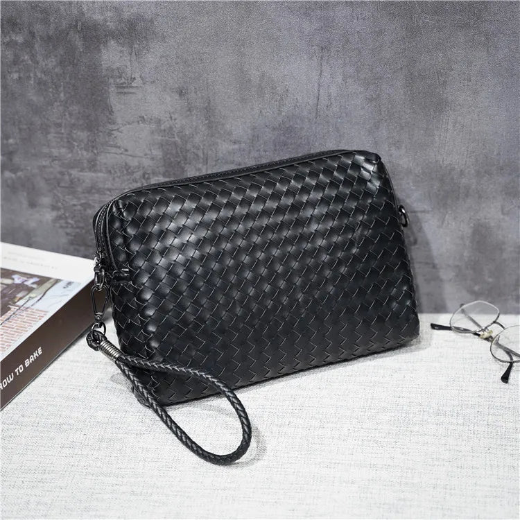 Cowhide Leather Top Handle Bag Men High Capacity Outdoor Handbag