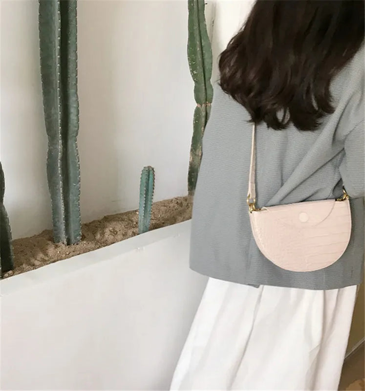 Crocodile Pattern Crossbody Bag for Women Shoulder Bag PU Leather Handbags