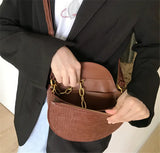 Crocodile Pattern Crossbody Bag for Women Shoulder Bag PU Leather Handbags