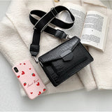 Crocodile Striped Crossbody Shoulder Bag Women Leather Messenger Handbag