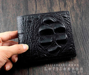 Crocodile Texture Leather Men's Short Wallet