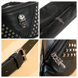 Men's Leather Crossbody Bag Vintage Shoulder Chest Pack
