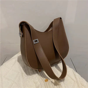Crossbody Bag Women PU Leather Shoulder Bag Wide Straps Handbag