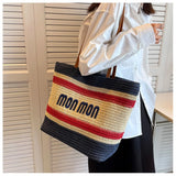 Straw Woven Crossbody Messenger Bag All-match Bucket Handbag