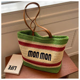 Straw Woven Crossbody Messenger Bag All-match Bucket Handbag