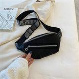 Crystal Diamonds PU Leather Waist Bag Fanny Pack