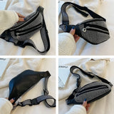 Crystal Diamonds PU Leather Waist Bag Fanny Pack