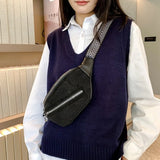Crystal Diamonds PU Leather Waist Bag Fanny Pack