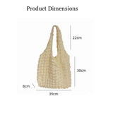 Pleated Women Shoulder Bags Large Capacity Female Underarm Bag