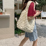 Pleated Women Shoulder Bags Large Capacity Female Vest Tote Small T