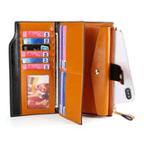 RFID Leather Female Wallets in Dark Rose Red