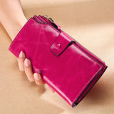 Women RFID Large Leather Wallet Top WalletS