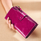 Women RFID Large Leather Wallet Top WalletS