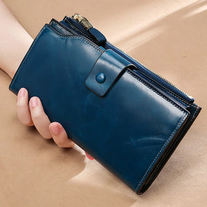 Women RFID Large Leather Wallet Top WalletS