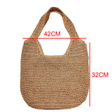 Handwoven Straw Beach Shoulder Bag Large Capacity Totes